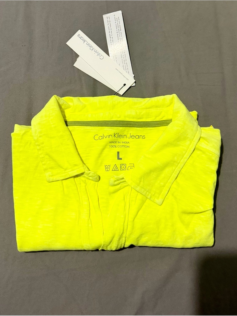 Calvin Klein Neon Yellow Men’s Polo Shirt